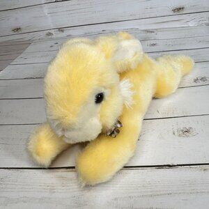 Fukei Industrial Cream Rabbit Plush 12" Stuffed Animal w/ Brown Checkered Bow